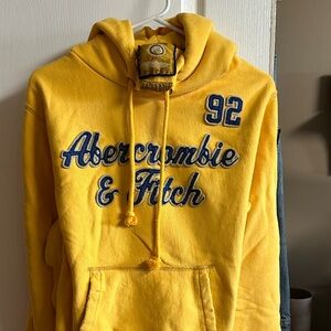 Abercrombie & Fitch Yellow Hoodie with Blue Accents